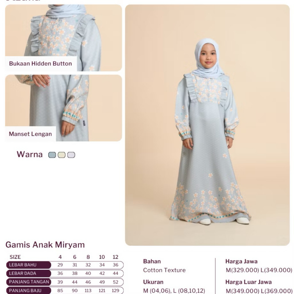 Gamis Anak Miryam Elzatta Sarimbit Couple Family