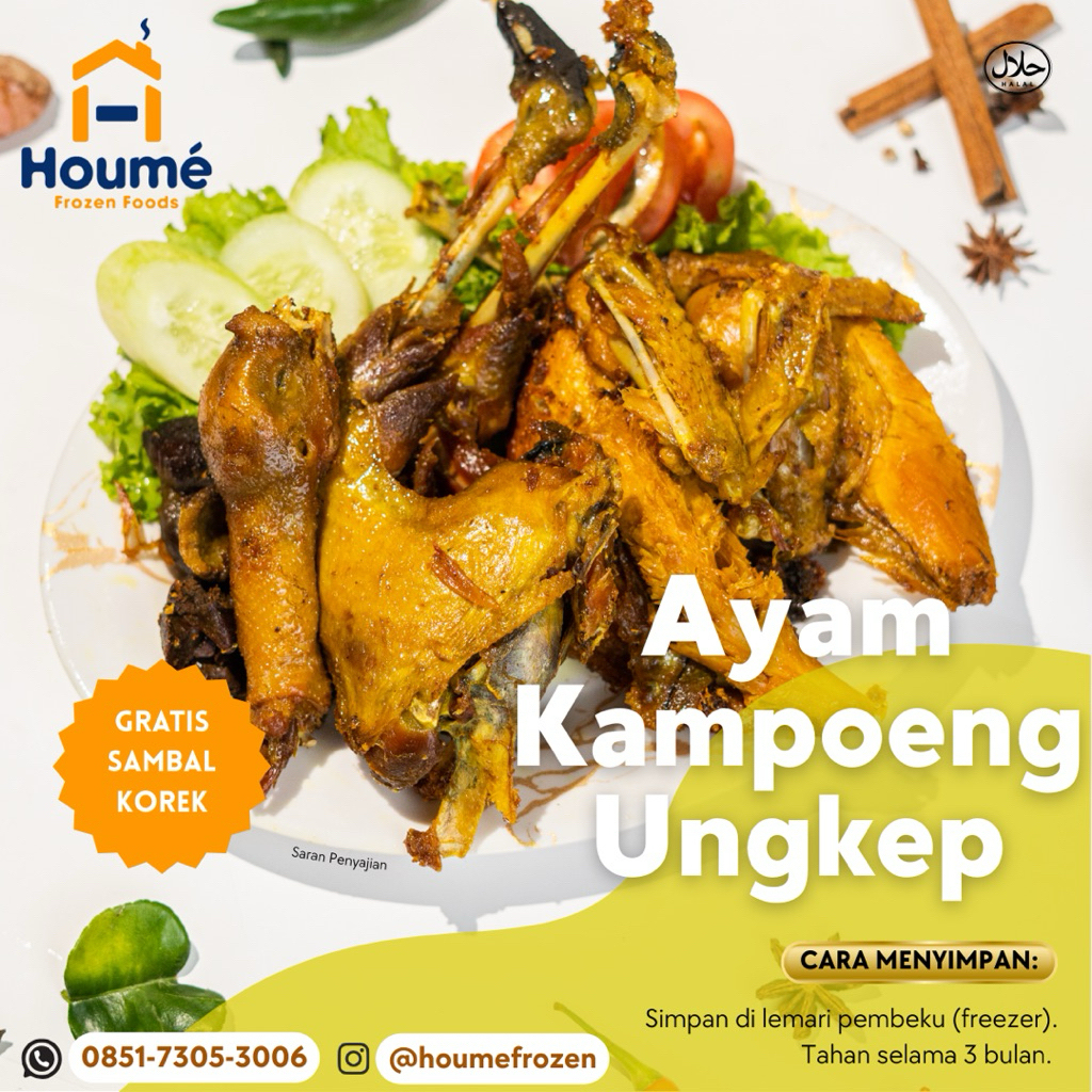 AYAM KAMPUNG UNGKEP - HOUME FROZEN FOOD - Ayam Kampung Ungkep Siap Goreng
