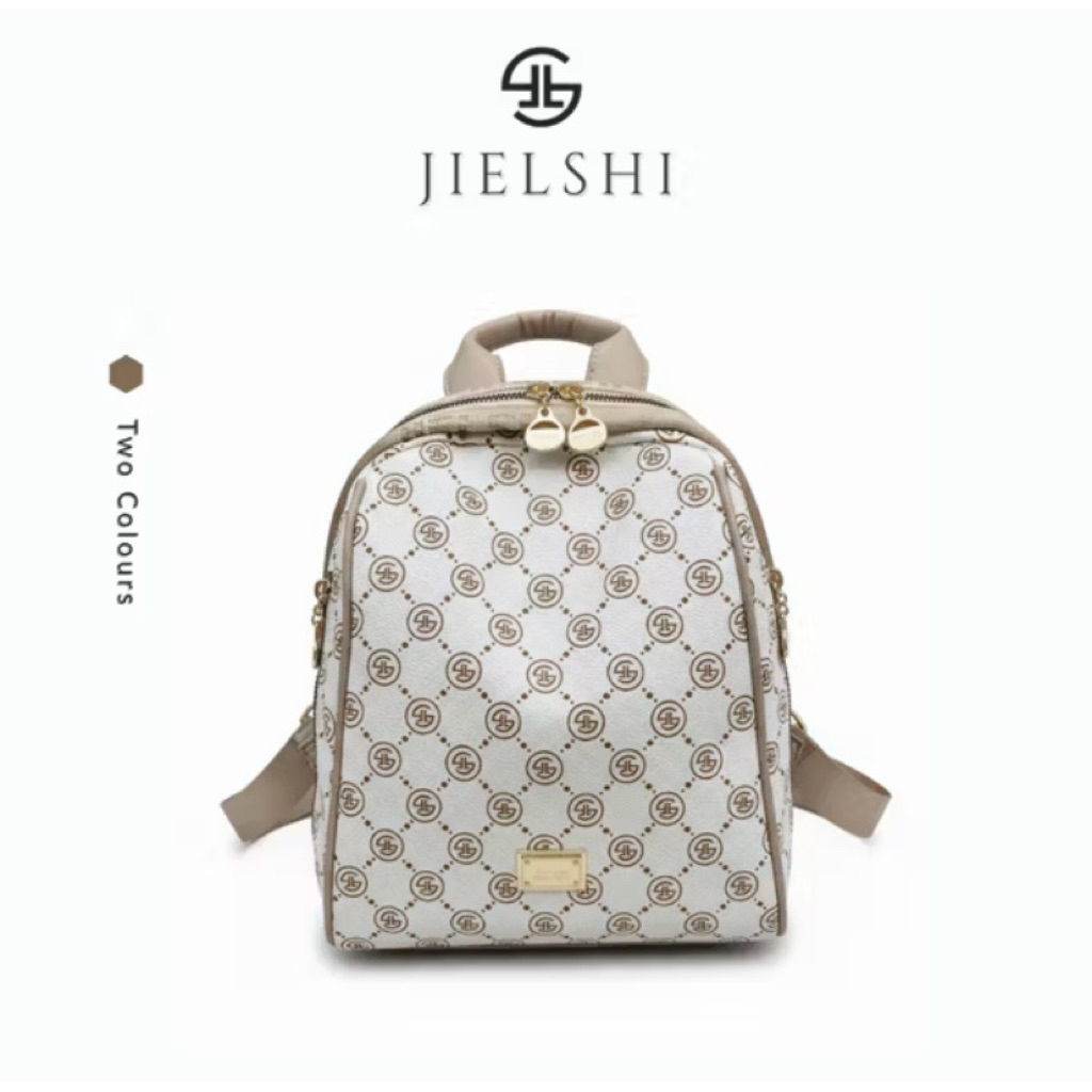 Tas Ransel Wanita JIELSHI ANDIN KC-048 Kulit PU Premium - Khaki, Putih TAS RANSEL JIELSHI MURAH TAS 