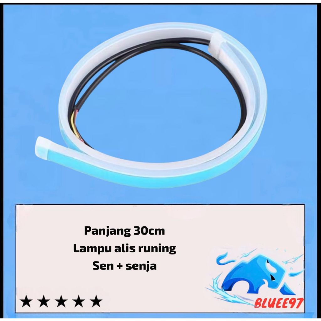 Lampu Alis LED Running 30cm Motor/Mobil