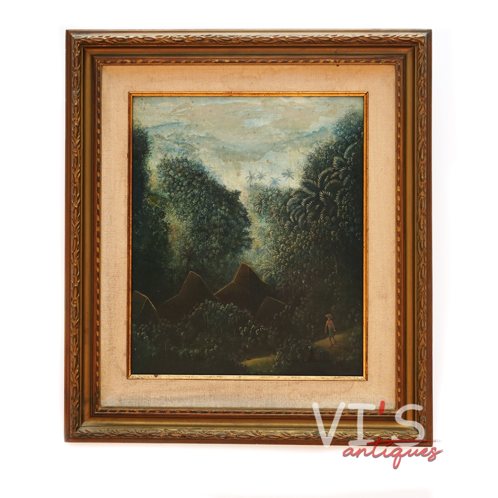 Lukisan Walter Spies Pemandangan Oil On Board Antik Kuno