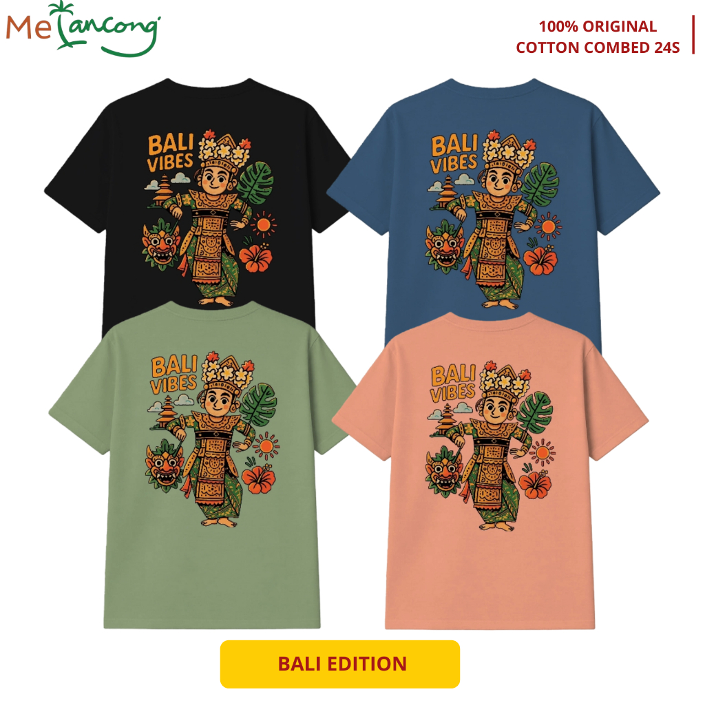 T-shirt Kaos Lengan Pendek Baju Pria Wanita Combed Cowok High Kain Bali KSBL058