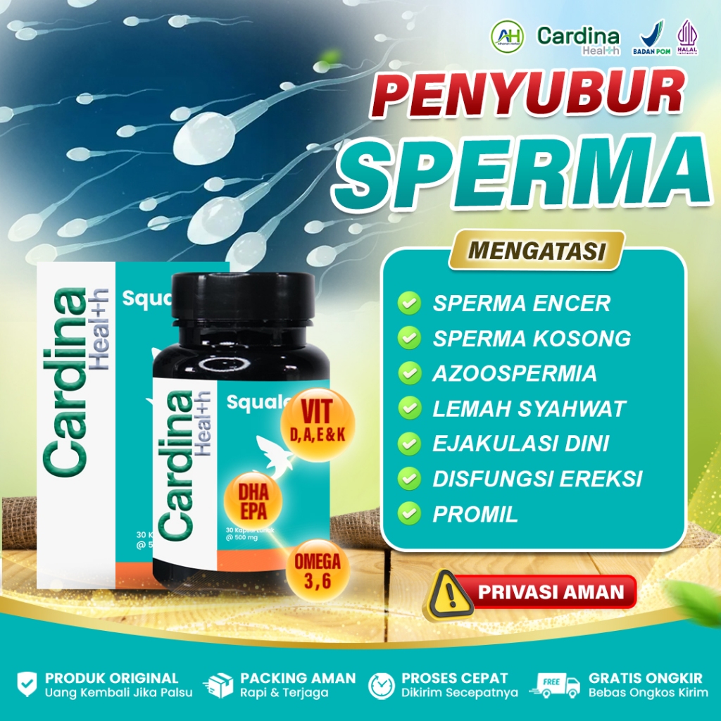 Obat Penyubur Sperma Pria Penambah Sperma Kosong Hormon Testoteron Azoospermia - Cardina Squalene