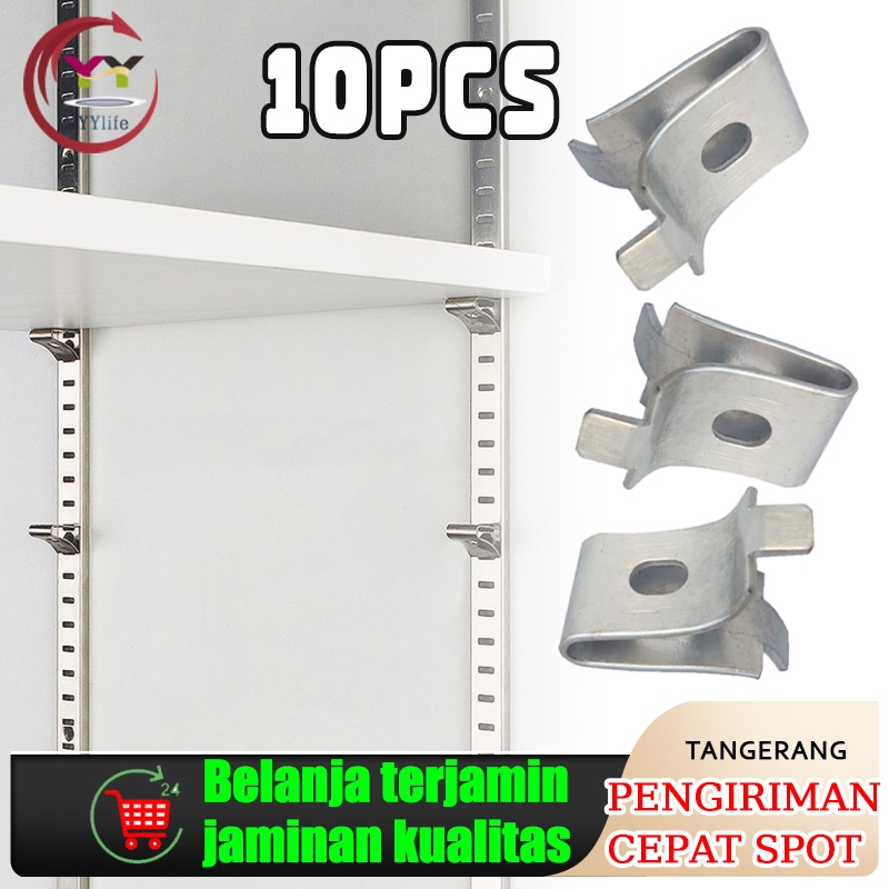 10Pcs Ambalan Tiang Braket Alumunium Rak Aluminium Bracket Braket Daun Penyangga Rak