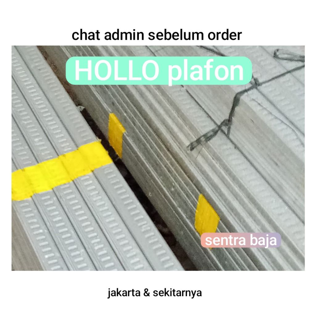 Hollow plafon 2 x 4  0,50mm PVC / Gypsum Hollo plavon 4  x 4 Galvanis /Baja ringan Hollow Galvalum