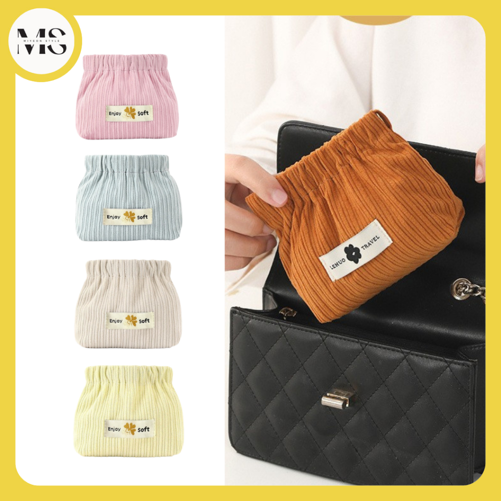 *Miyeon* PC559 Pouch Serbaguna Tas Make Up Dompet Mini Lucu Multifungsi Bahan Curduroy
