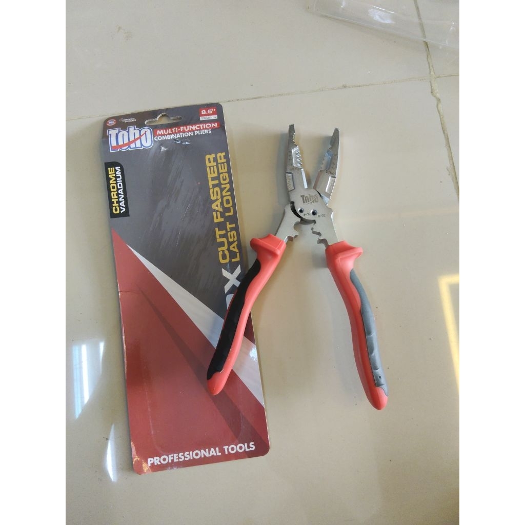 Tang Multifungsi Crimping kupas kabel Bolt Cuter Kombinasi 8" TOHO