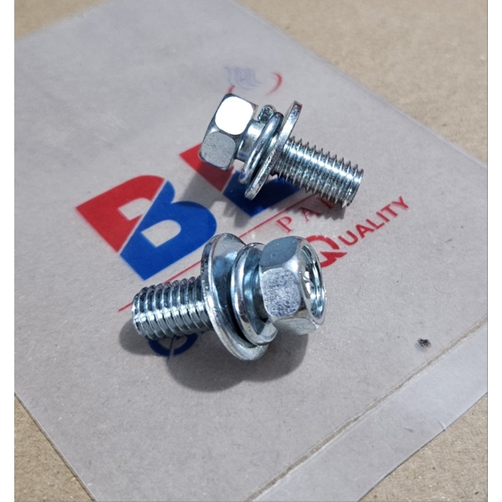 Murah Bagus (10pcs) Baut Double Ring Per Ring Plat M8x20 Kunci 12 Panjang 2cm