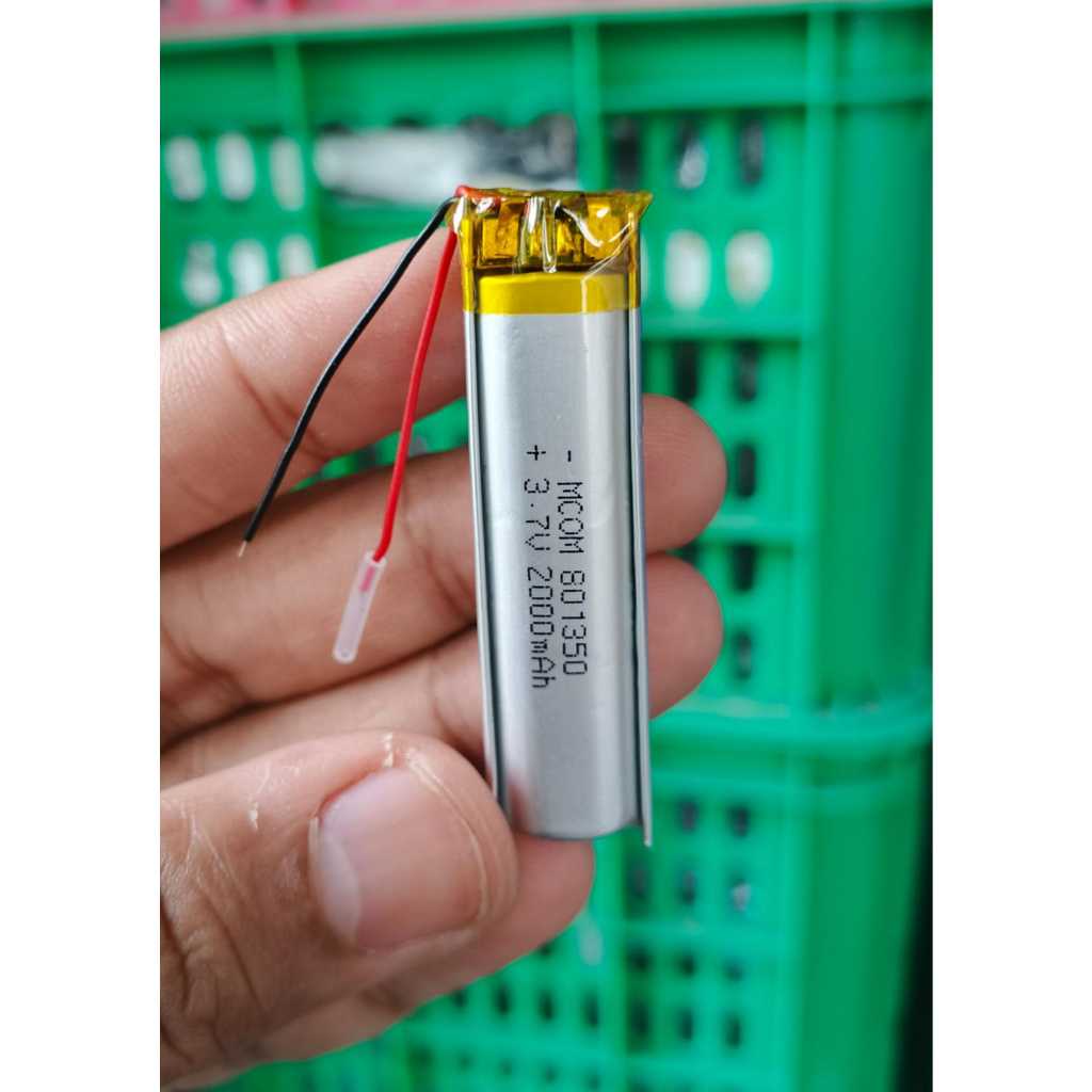Lumiau_Boomaww Baterai Panjang Kabel 2 Batre Elektronik Tanam 2 Kabel 801350 P 50Mm L 13Mm T 8Mm