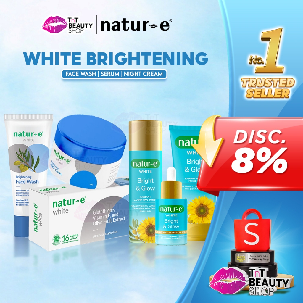 Natur-E White Brightening SERIES Face Wash Serum Day & Night Cream Hand & Body Serum TnT Beauty Shop