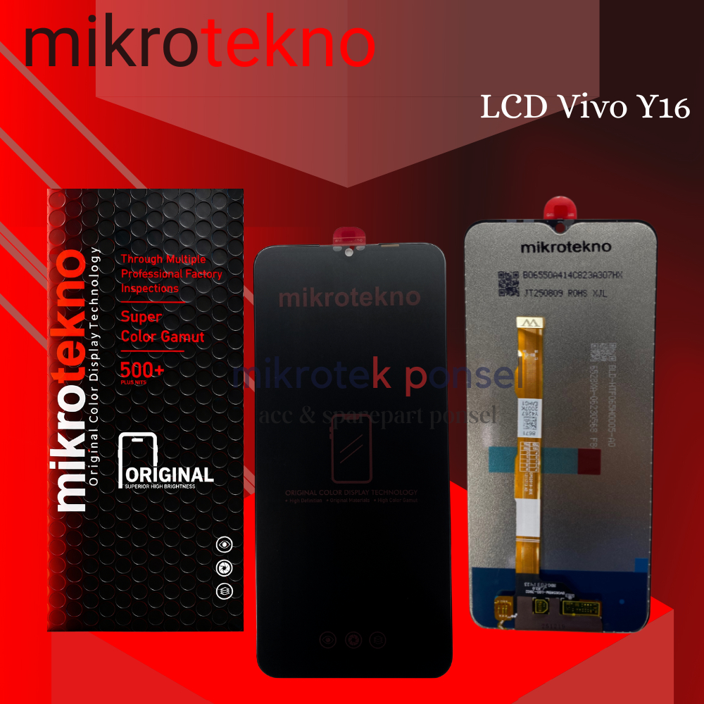 LCD Vivo Y20/Y16 Fullset Touchscreen Layar HP Vivo Y20/Y16 mikrotekno