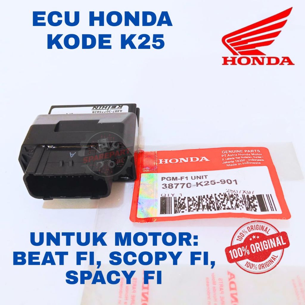 ECU HONDA ORIGINAL KODE K25 BEAT, ECU BEAT FI, SCOPY, SPACY