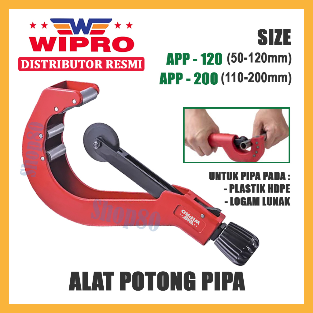 Wipro Alat Potong Pipa Pemotong Plastik Besi Pipe Cutter Mata Potong Pipa 120mm 200mm 120 200 mm