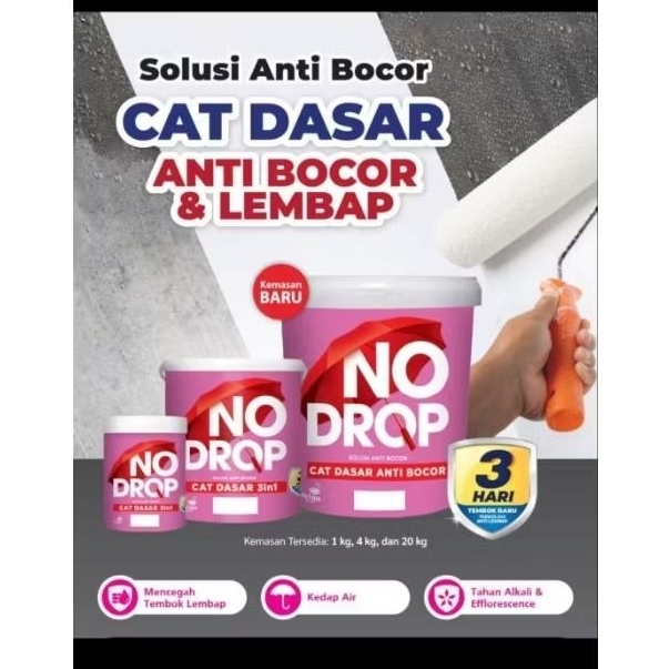 CAT DASAR NO DROP 1 KG/ CAT DASAR ANTI LEMBAB CAT DASAR ANTI BOCOR/CAT DASAR TEMBOK ANTI LEMBAB