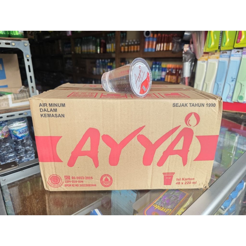Air Minum Ayya Mineral 220 ML Air Gelas 1 Dus