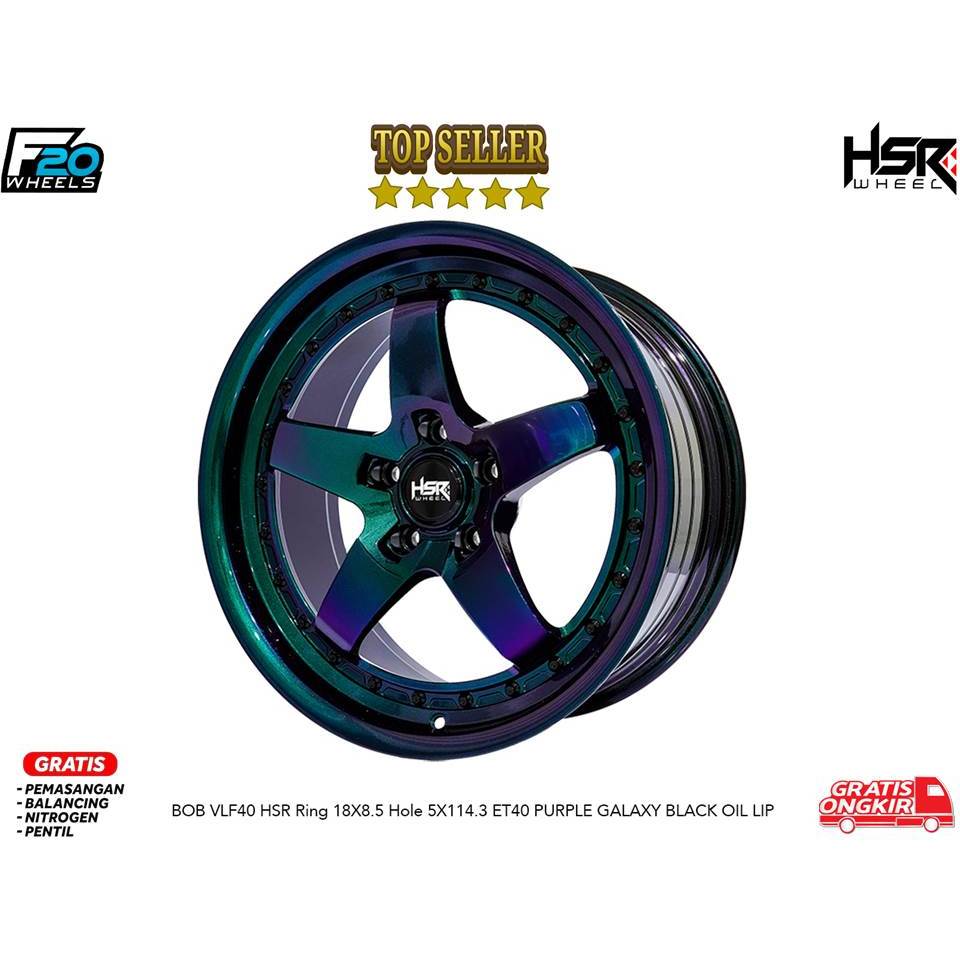 VELG HSR WHEEL BOB RING 18 WARNA TERBARU PURPLE GALAXY