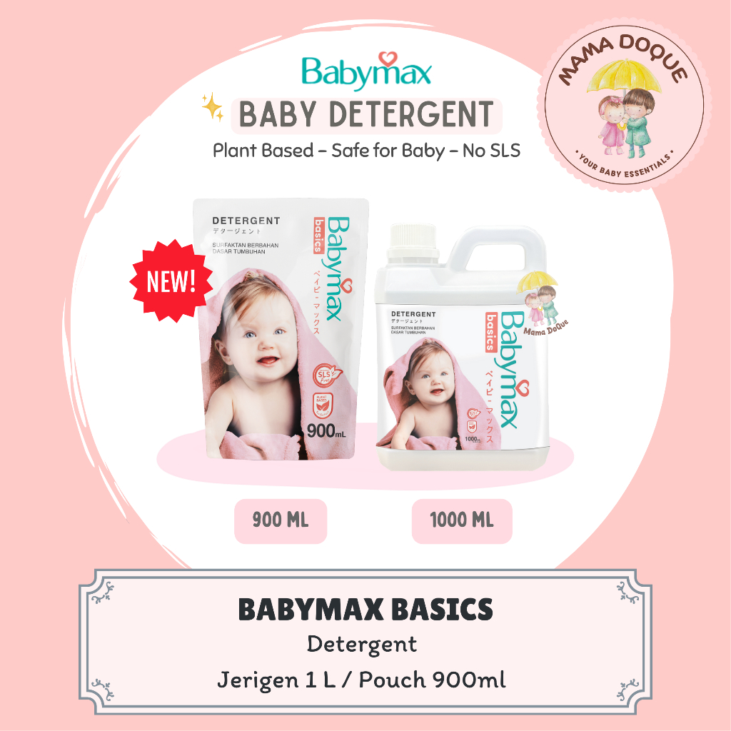 [New Packaging] Babymax Basics Detergent Pouch 900ml Jerigen 1000ml/1L