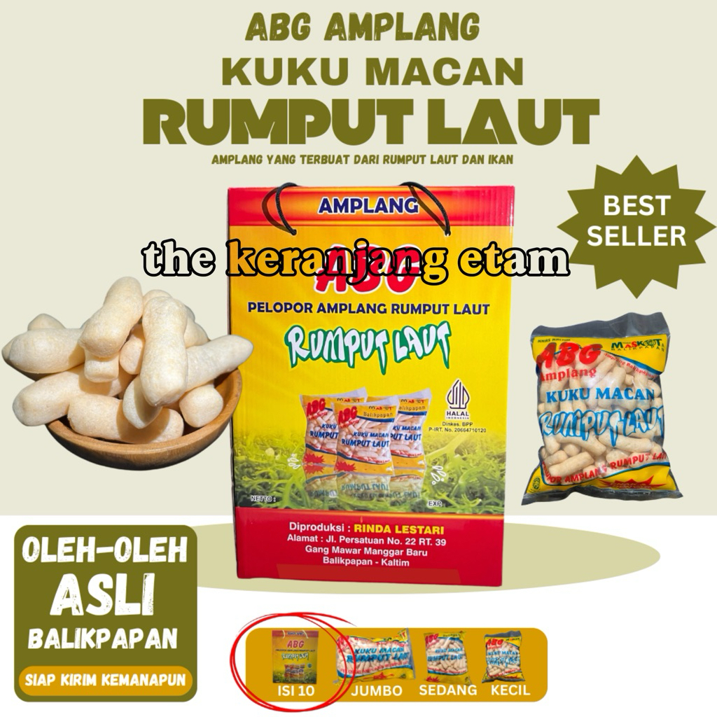 Amplang Rumput Laut Ikan Tenggiri Asli Balikpapan - Cemilah Gurih Renyah Rasa khas - Oleh-oleh Khas 