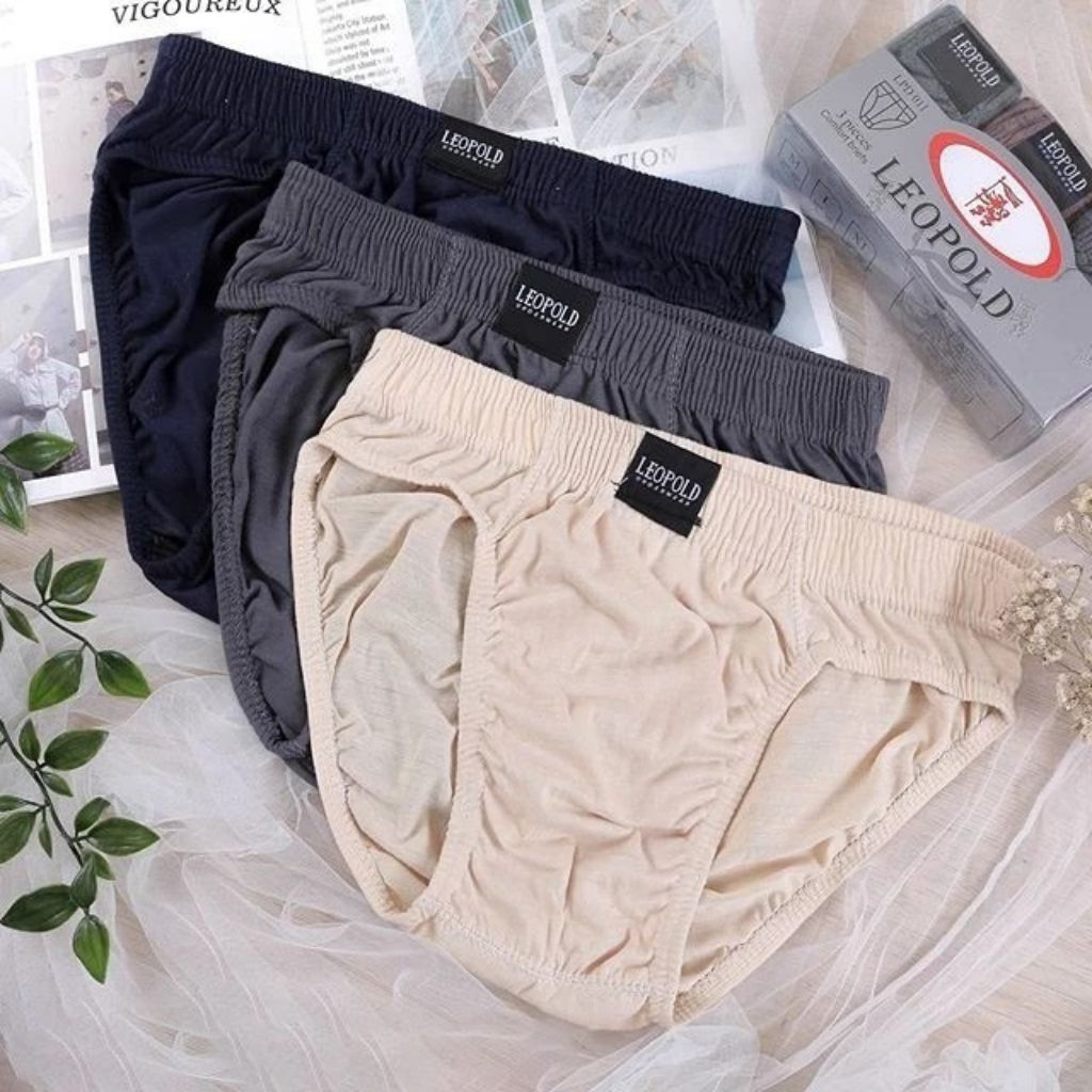 (3pc) CD Leopold Mika | Celana Dalam Pria Dewasa Karet Kerut | CD Pria Leopold