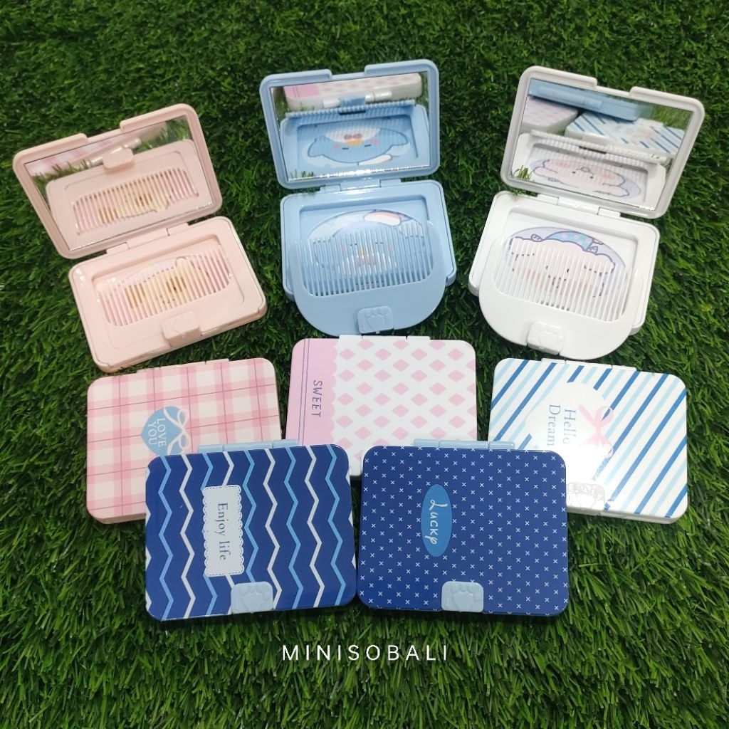 MINISO BALI | Sisir Kaca Cermin Set Karakter Lucu Sisir Set Kaca Cermin Lucu 2 in 1 Cermin Makeup Se