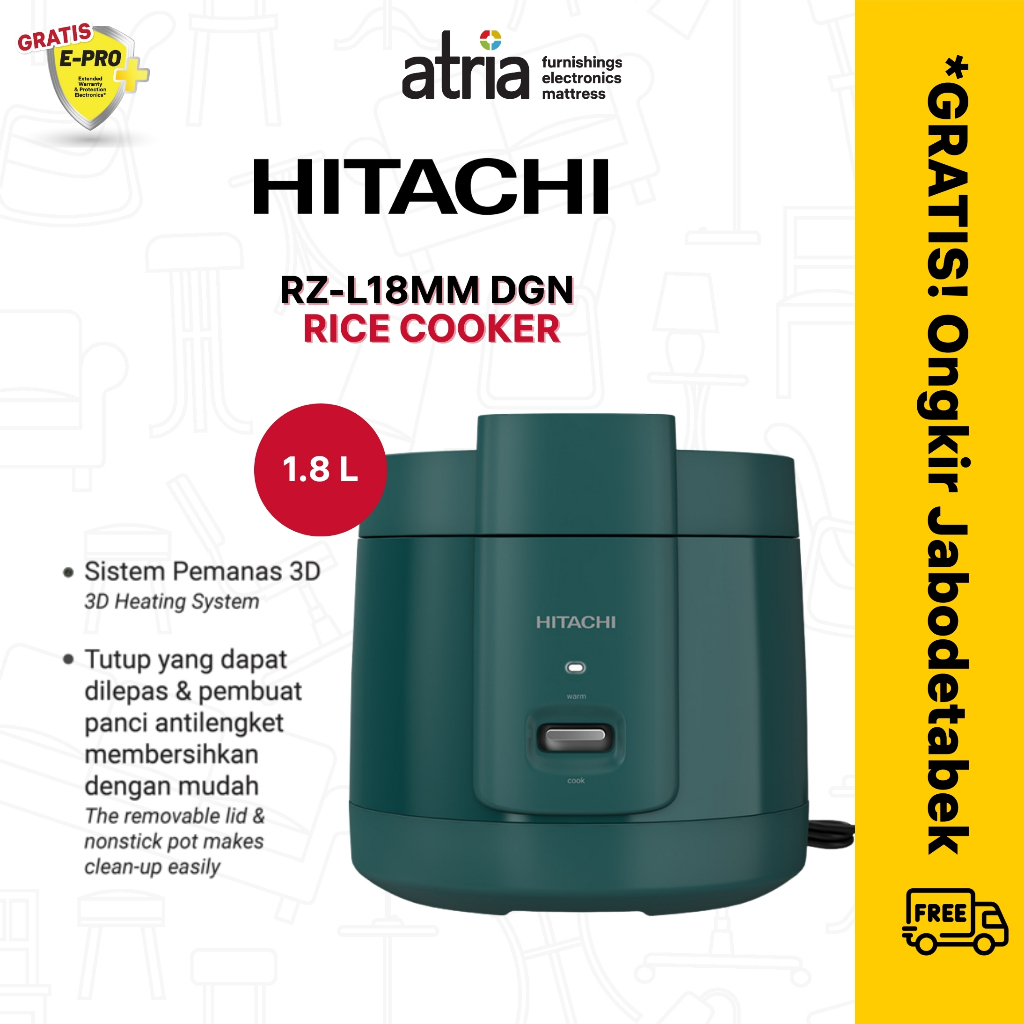 HITACHI Rice Cooker Manual 1,8 Liter RZ-L18MM