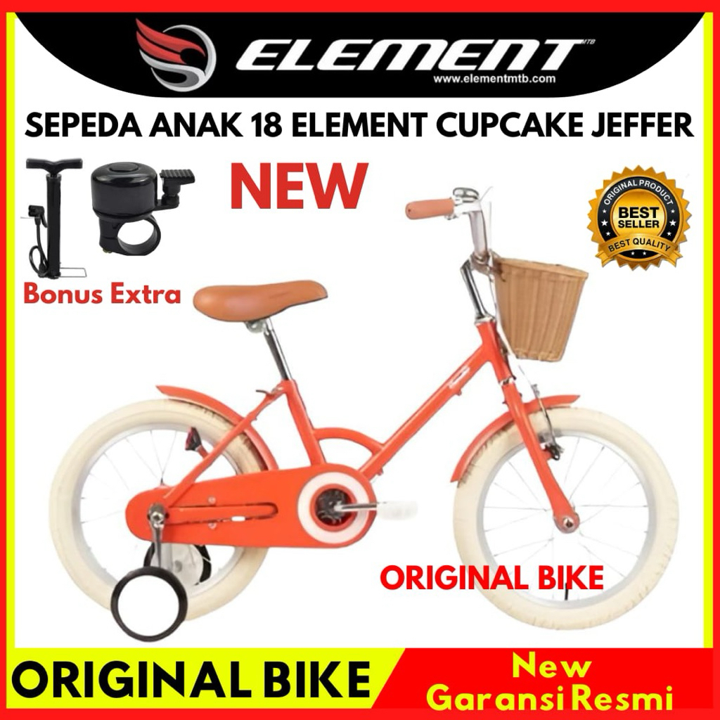 Sepeda Anak Perempuan ELEMENT CUPCAKES 18 INCH Terbaru