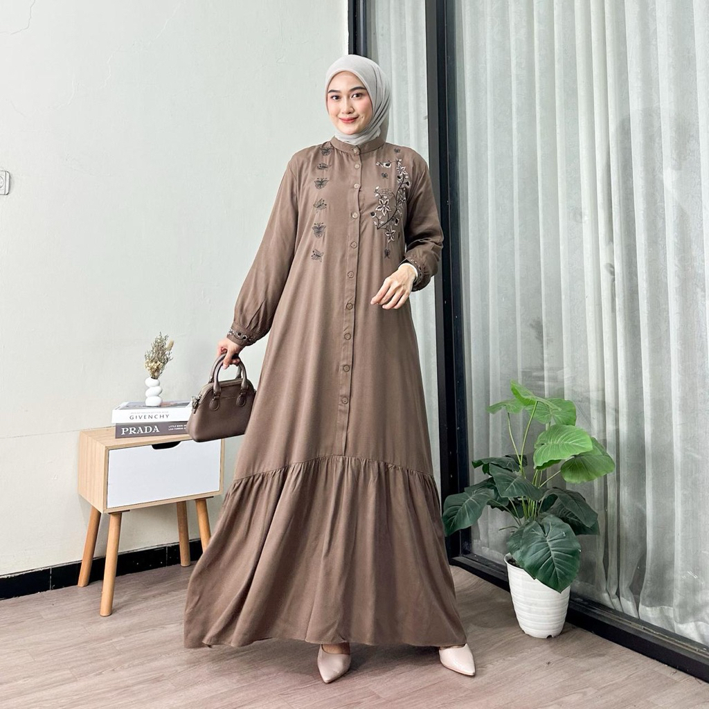 Dress Gamis Gaun Baju Busana Lebaran Hari Raya Idul Fitri Terbaru 2026 Wanita Muslimah Remaja Dewasa