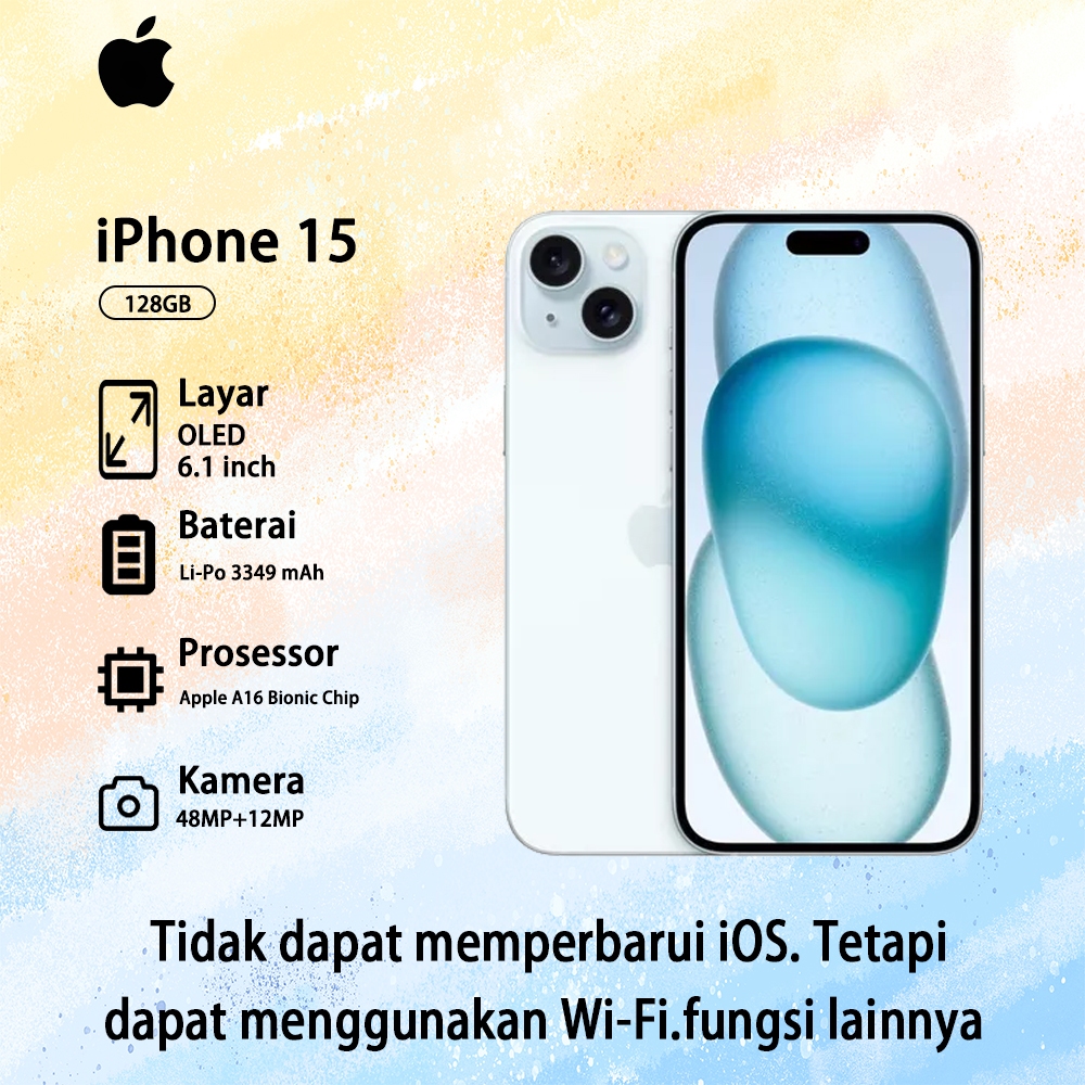 iPhone 15 128GB Bekas 100% Fullset Original Tidak Ada Masalah