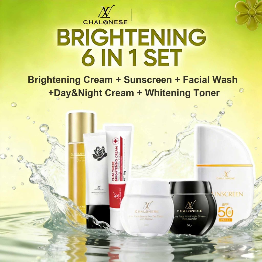 (PROMO 6 IN 1) CHALONESE Paket Glow Whitening Series ( Cream Whitening + Krim SIANG & MALAM + Toner 