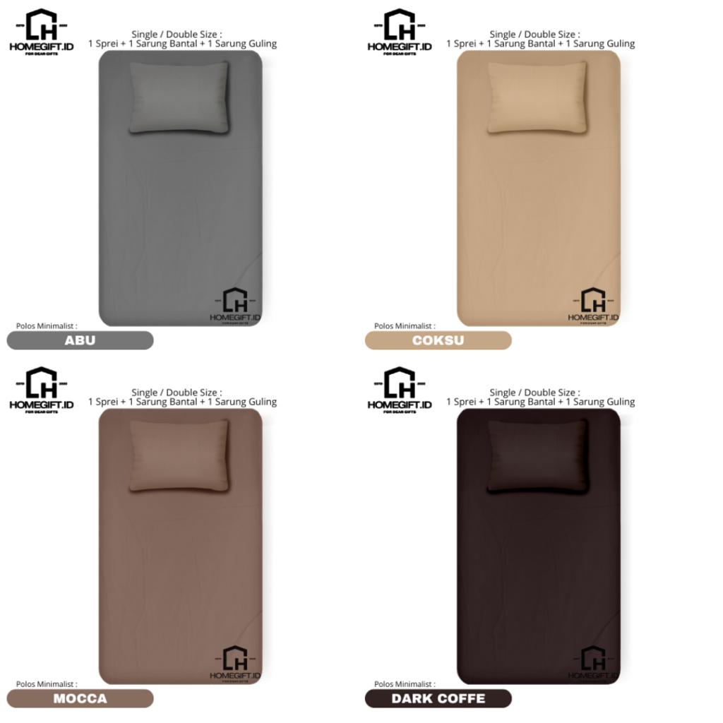 Homegift Sprei Single Polos Set 90X200X15 - 90X200X20 - 90X200X25 - 90X200X30