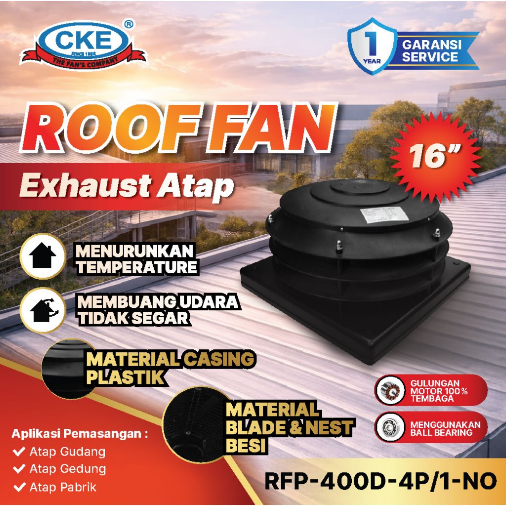 Roof Exhaust Fan Plastic 16 Inch 220V Kipas Blower Exhaust Ventilasi Atap 16" Inch Plastik Ventilato