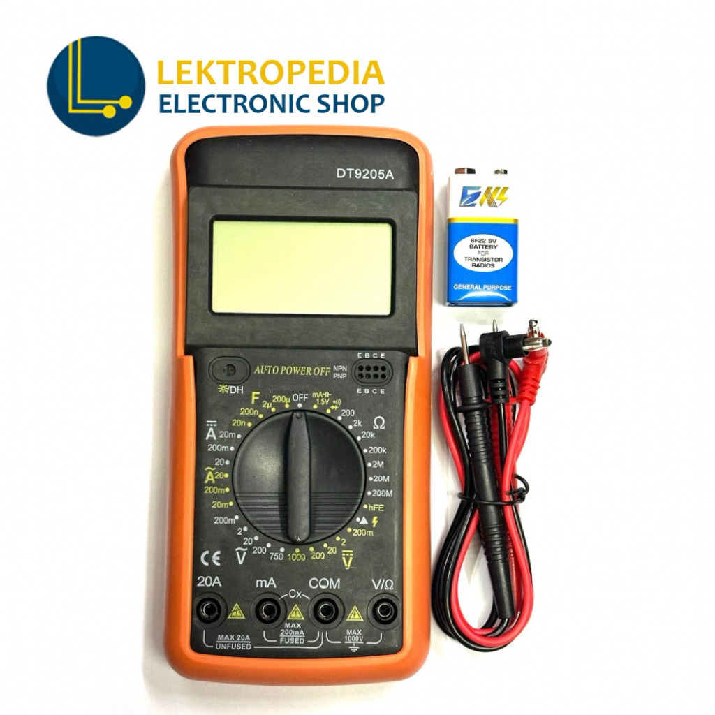 Multitester Digital DT-9205A Multimeter Avometer DM9205A LCD Multi