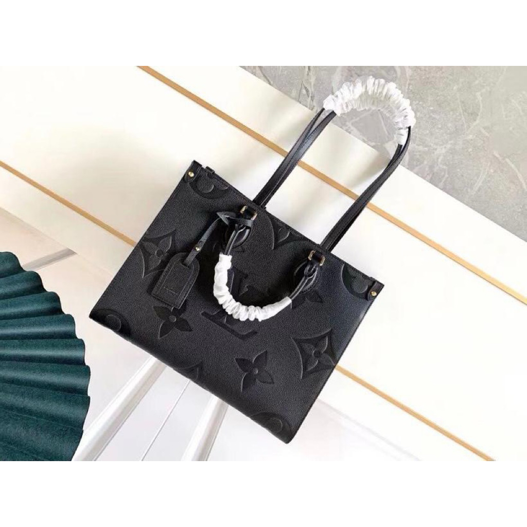 Tas Wanita Hitam Kulit Mewah Branded ONTHEGO MM TOTE with Sling Bag