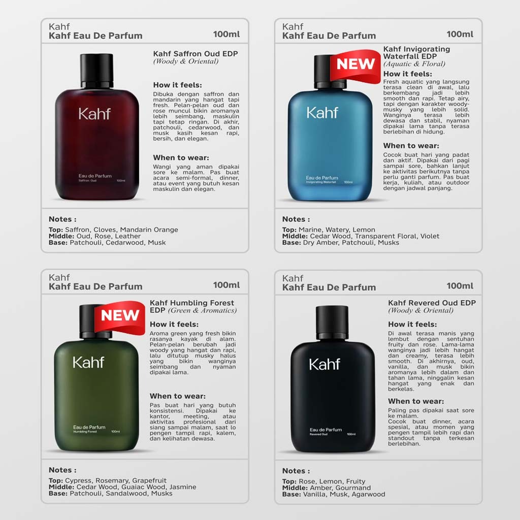 KAHF Eau de Parfum All Varian 100ml Parfum Pria Tahan Hingga 8 Jam