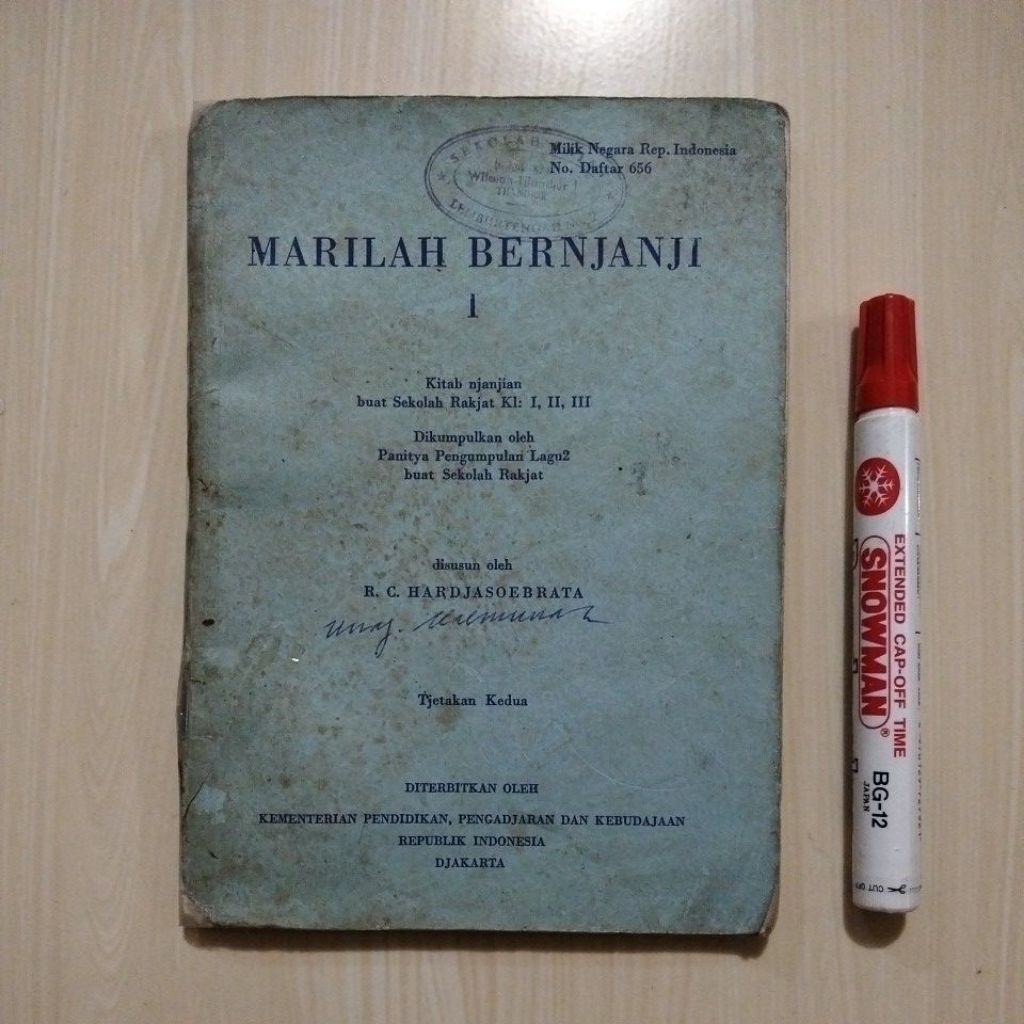 MARILAH BERNJANJI I - KITAB NJANJIAN BUAT SEKOLAH RAKJAT KELAS I, II, III - Buku Lawas Bekas Murah O
