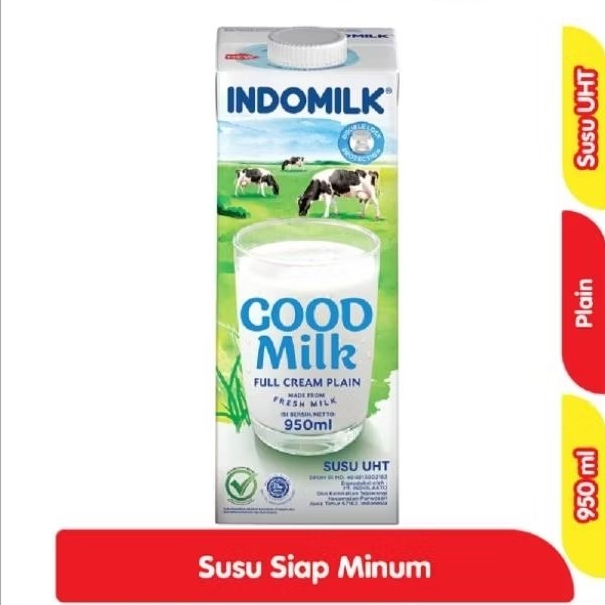 INDOMILK Susu UHT Full Cream / Coklat 950ml susu murni good milk