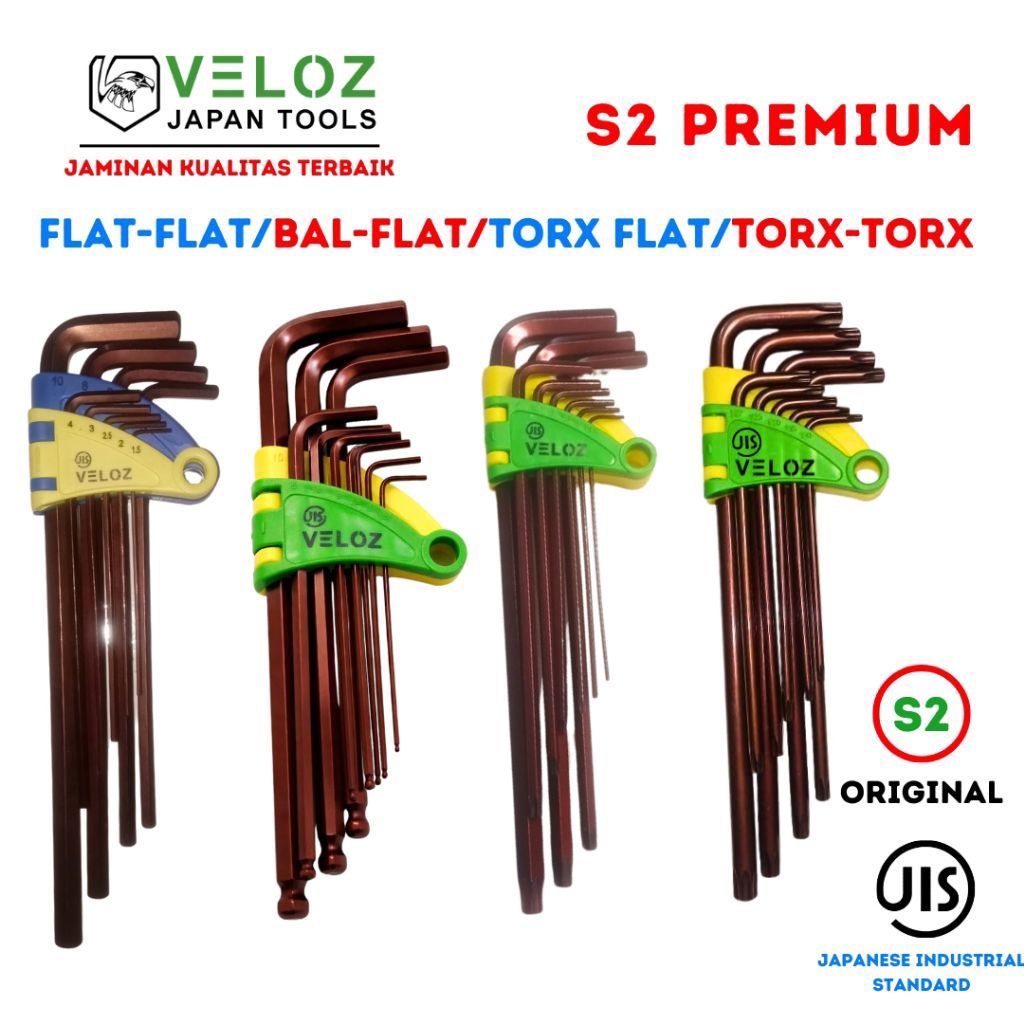 VELOZ KUNCI L SET S2 PREMIUM - VELOZ KUNCI L SET PANJANG KEY 9PCS PREMIUM S2