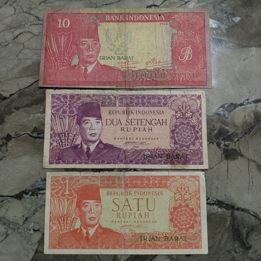 uang kuno 3 Lembar seri Irian barat