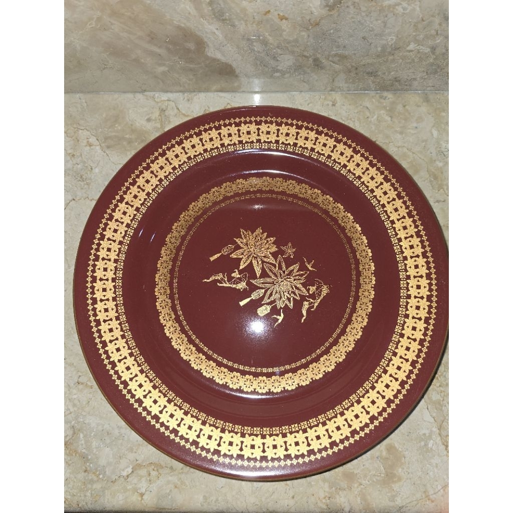 [3 PCS] Carramica Piring Plate Mewah Keramik Set Peralatan Makan motif Daun dan Ikan Koi