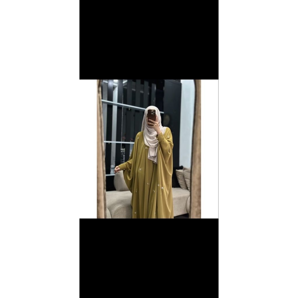 Abaya Fateema Sisa Warna Zaitun