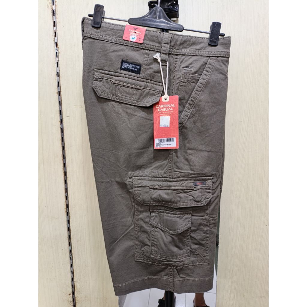 CARDINAL Celana Pendek Cargo Katun Pria Original EBV757 Bahan Berkualitas Tinggi Desain Keren Banyak
