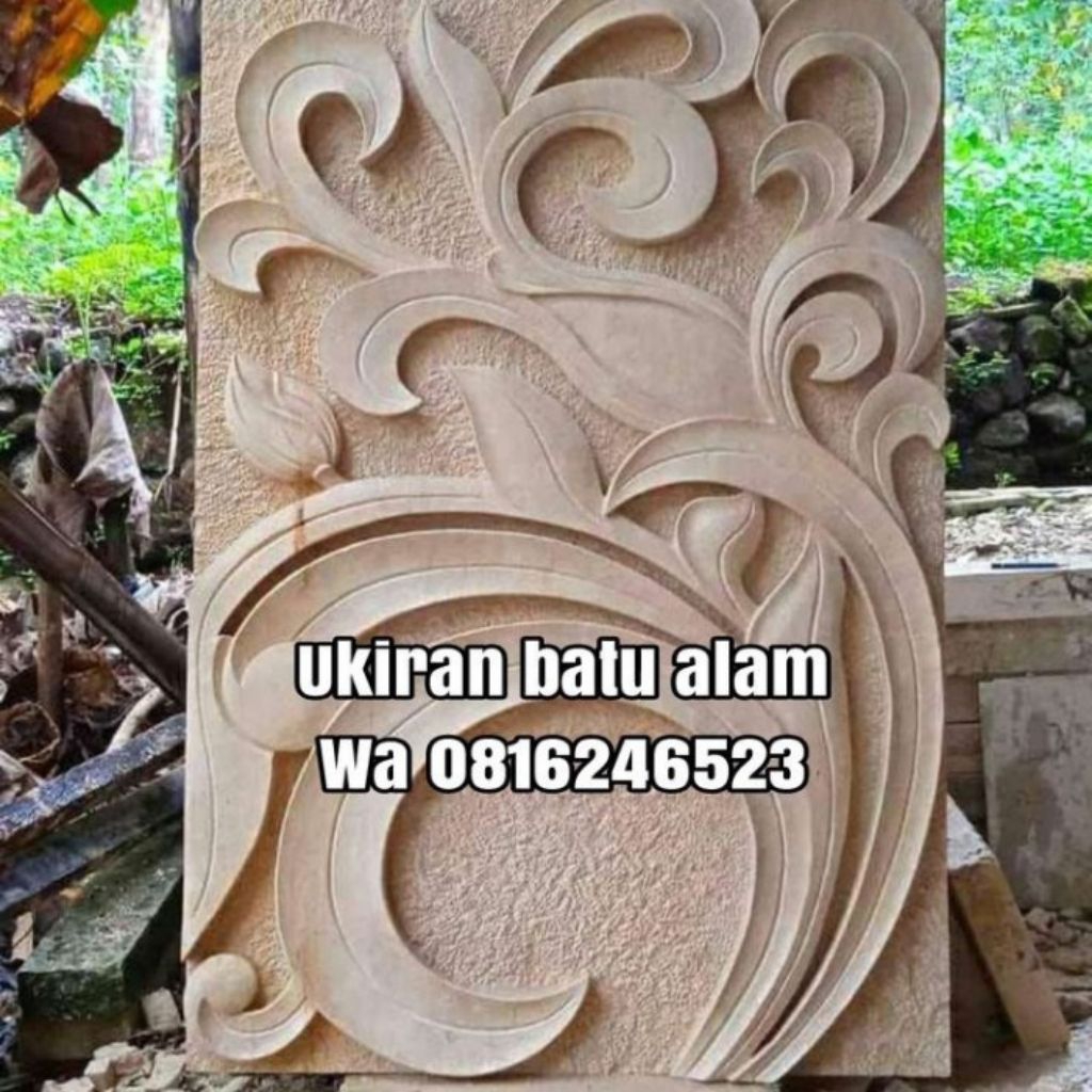 ukiran pilar batu alam ornamen batu pilar hiasan motif klasik