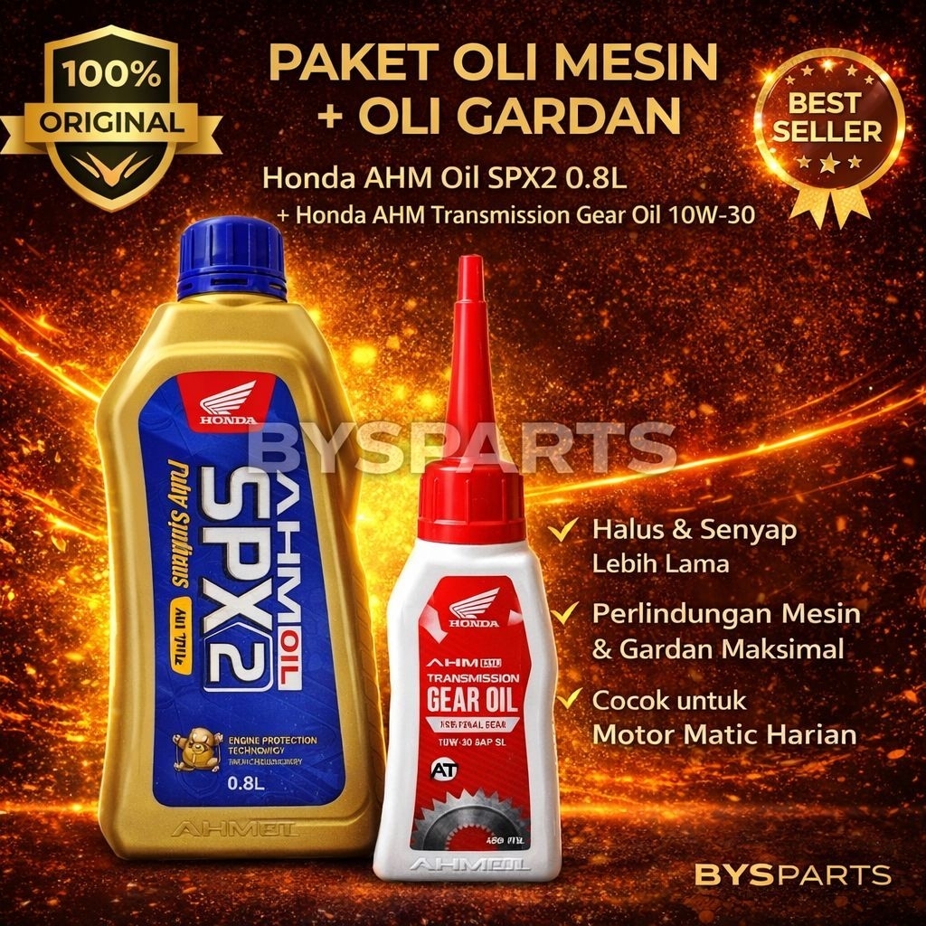 Paket Oli SPX 2 Matic 800ml + Oli Gardan Original | Oli Motor Matic