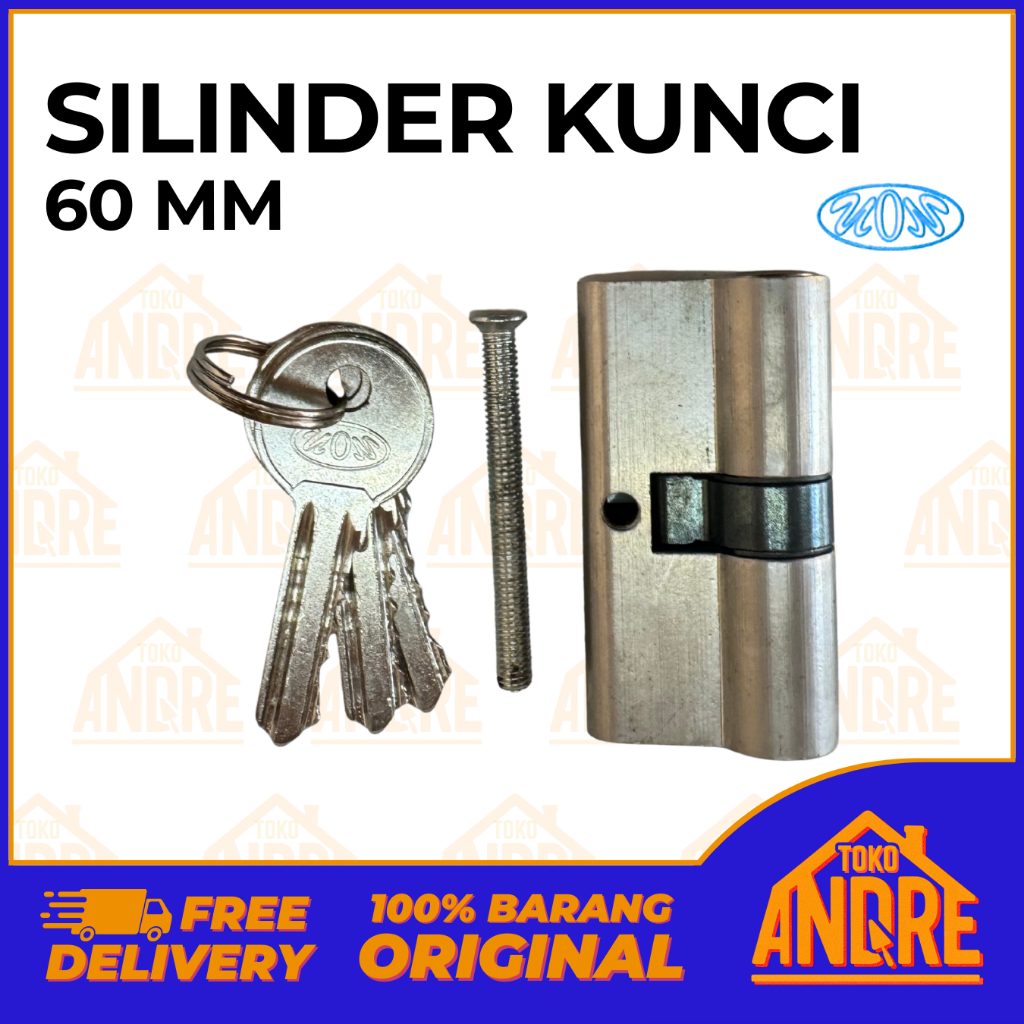 Silinder Kunci 60 mm VION Cylinder Besar Anak Kunci Computer Key Knob Lock Door Kuningan