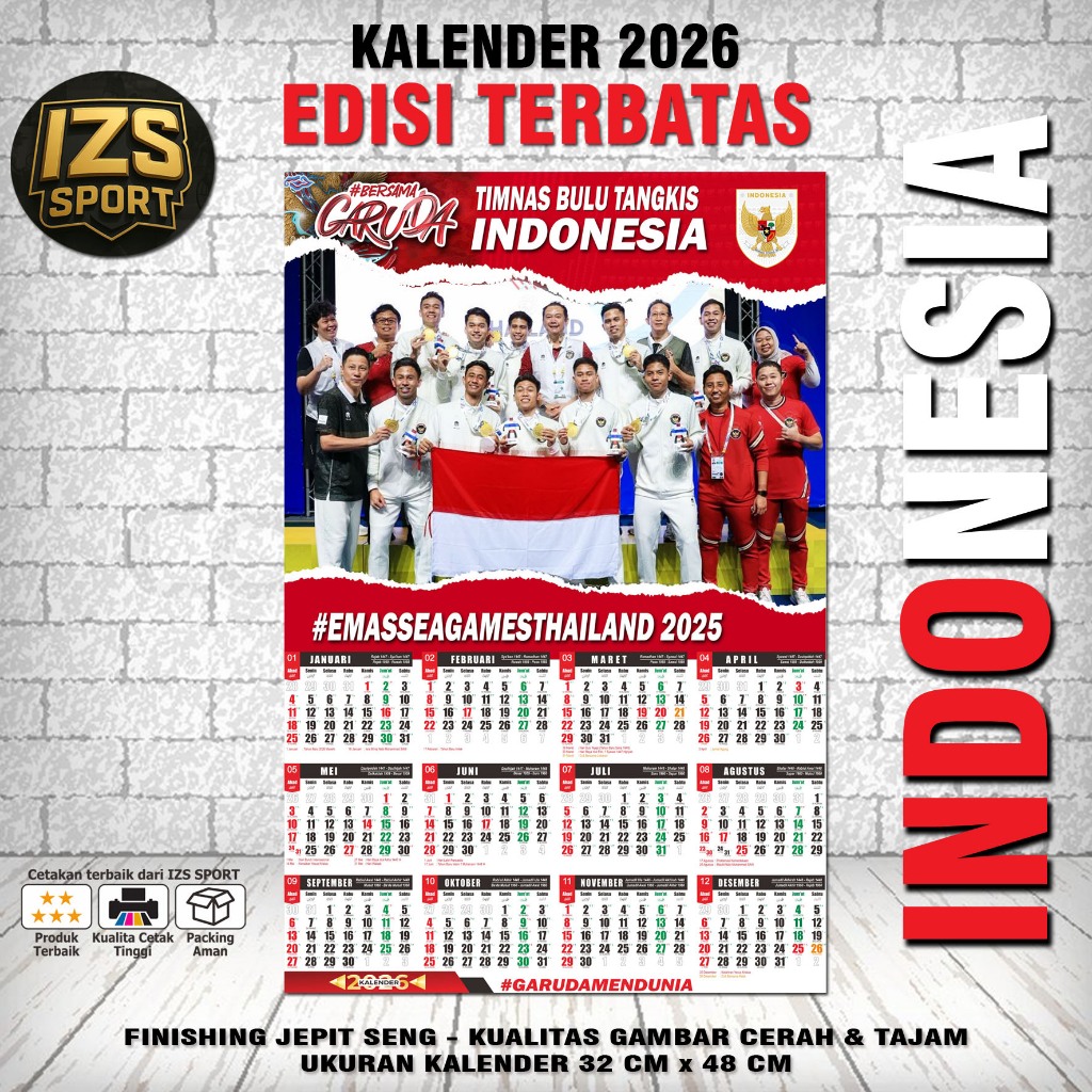 KALENDER 2026 TIMNAS BULUTANGKIS INDONESIA