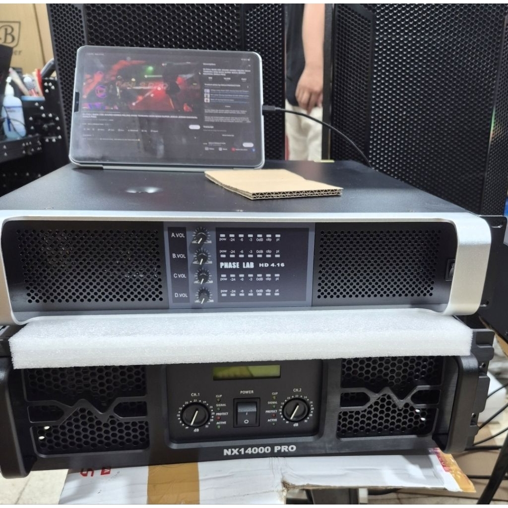 PHASE LAB HD 4.16 Original Power PhaseLab HD4.16 Class H 4 Channel Amplifier Audio 4ch