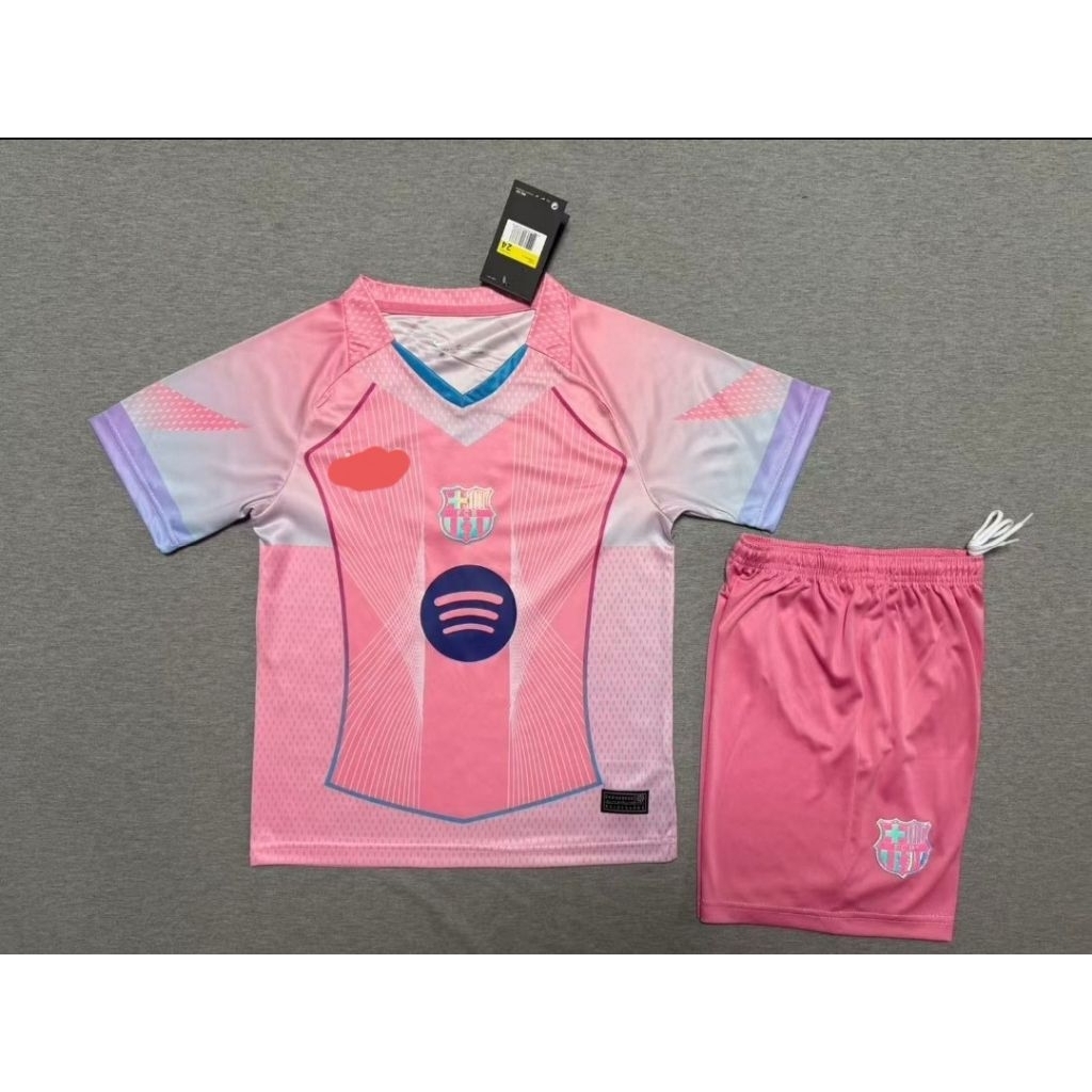 Stelan Setelan Jersey Kaos Baju Sepak Bola Barca Barce Barka Barcelona Home Away 3rd Third Pink Pink