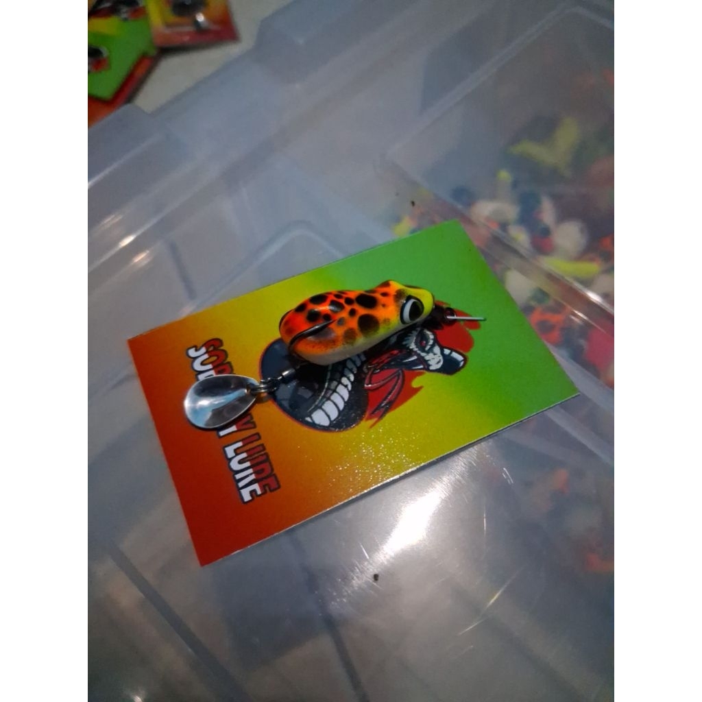 Soft frog 2,5 cm warna orange soburay lure