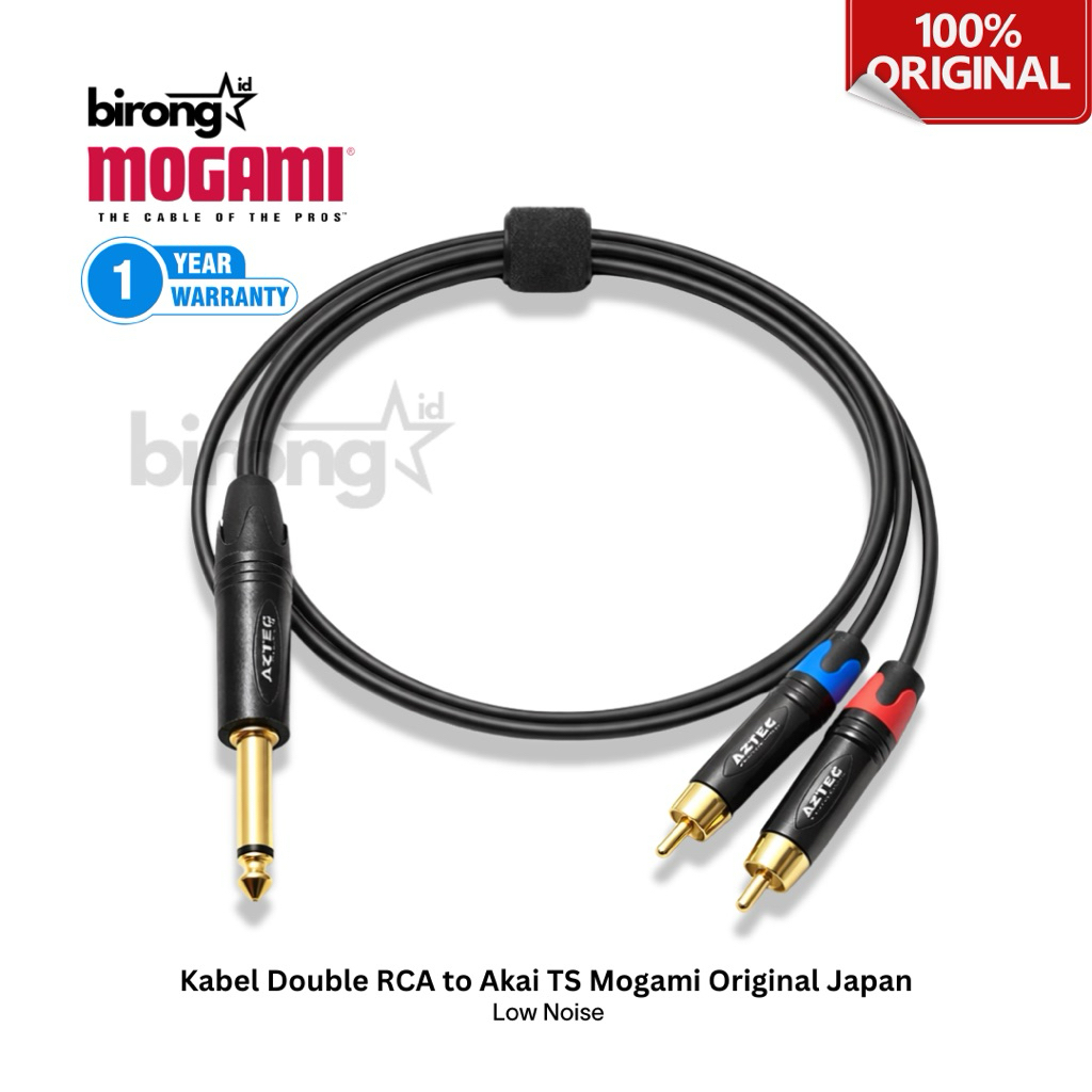 Mogami Kabel Double RCA to Akai TS Konektor Aztech Kabel Mogami 2947 Low Noise Original Jepang Garan