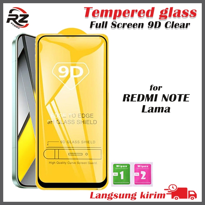 Tempered glass REDMI NOTE TG FULL 9D KACA BENING XIAOMI 3 PRO 4 4X 5 5A 6 RZ AKSESORIS HP